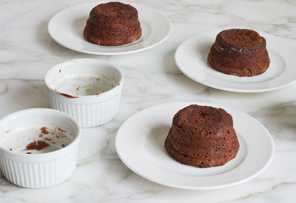 inverting the cakes onto plates