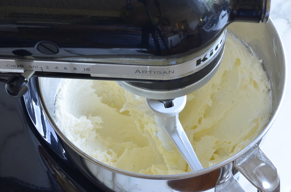 creamed butter and sugar