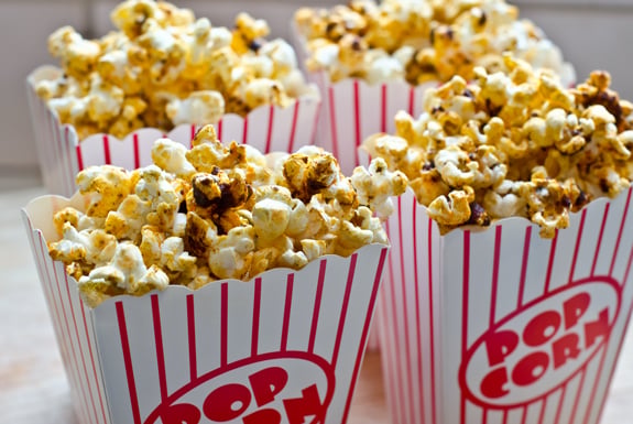 Containers of Nigella Lawson's party popcorn.