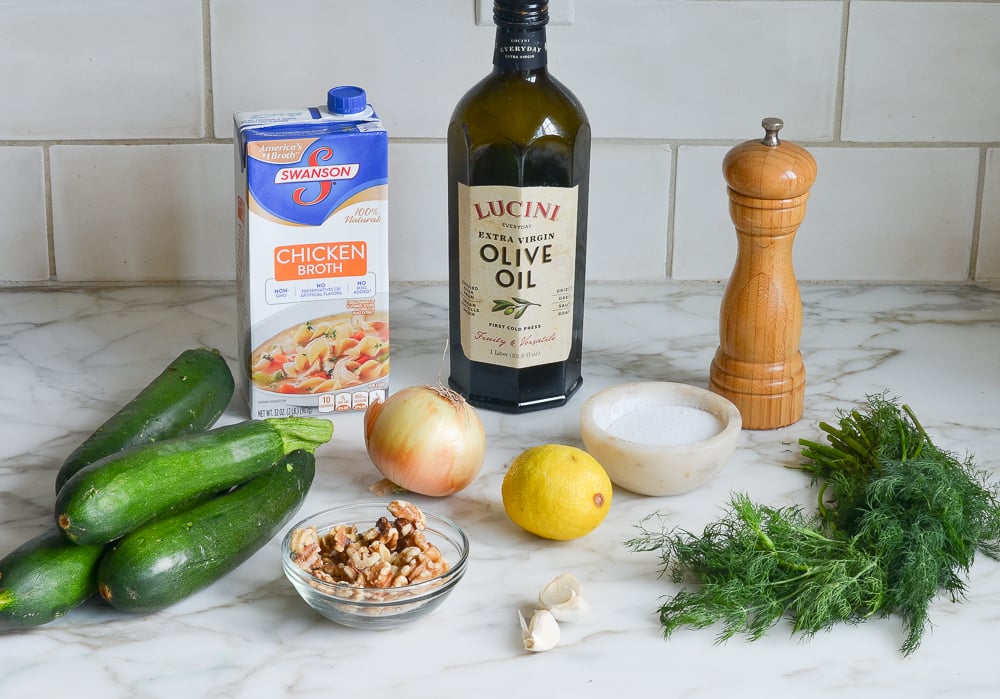 ingredients for zucchini soup