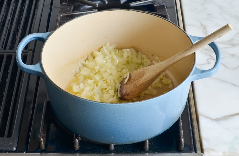cooked onions and garlic