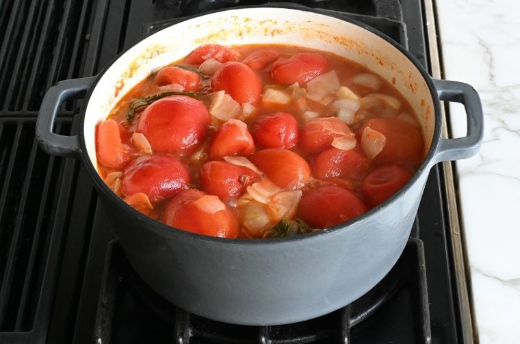 soup after simmering