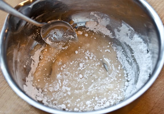 Bowl of partially-mixed glaze.