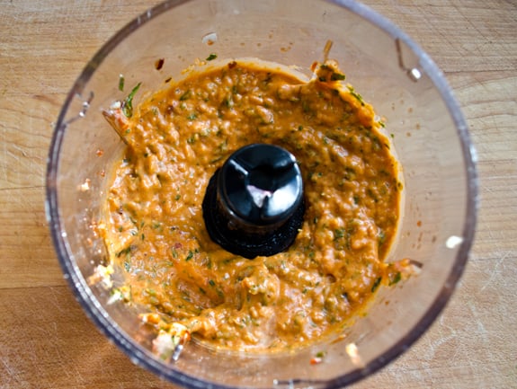 Food processor of marinade.