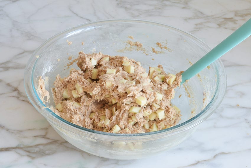 batter with apples