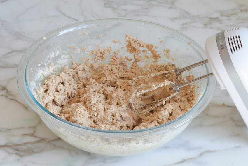 Bowl of muffin batter.