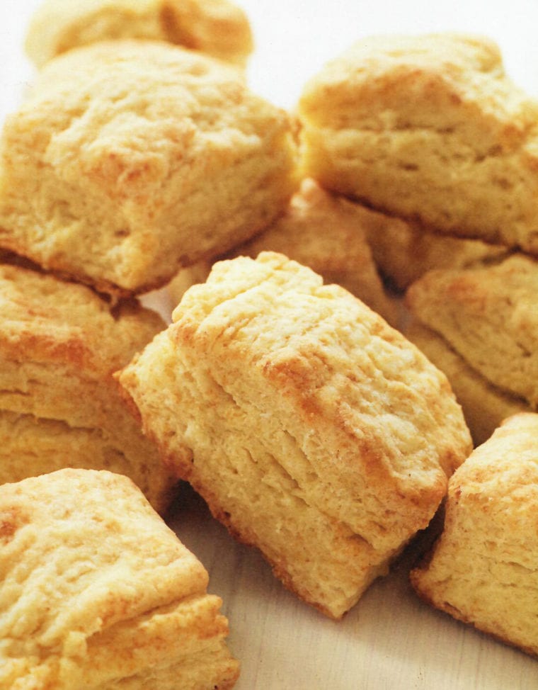Pile of buttermilk biscuits.