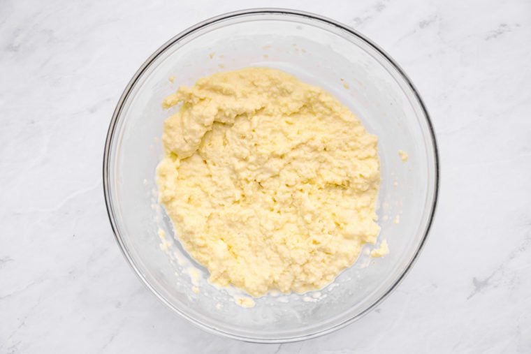 mashed bread and cream mixture