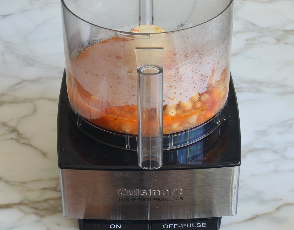 Soup in a food processor.