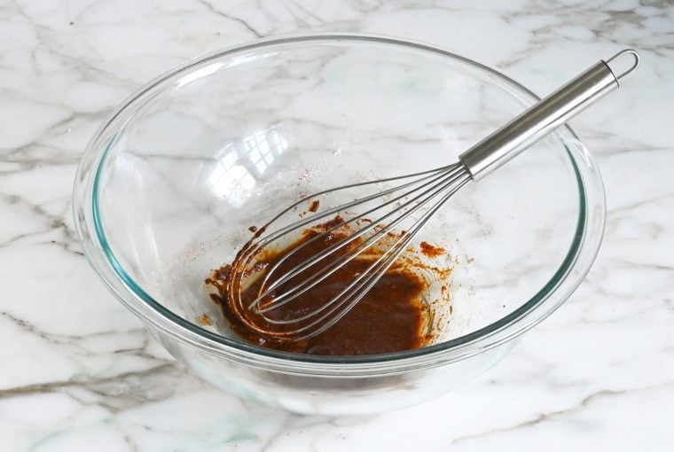 whisked oil and spices
