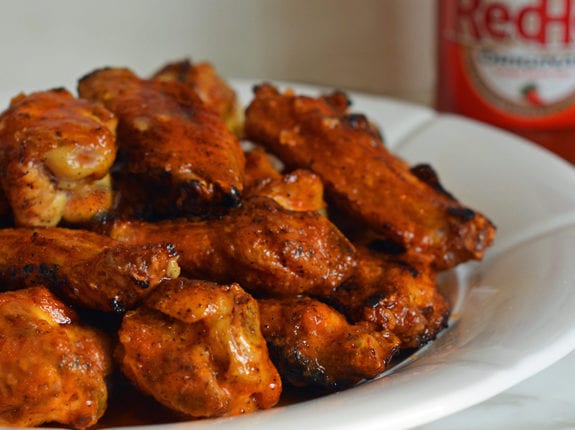Plate of chicken wings.