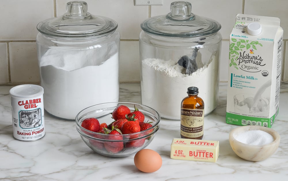 ingredients for strawberry cake