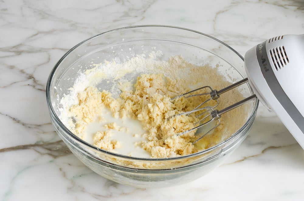 alternating the flour with the milk