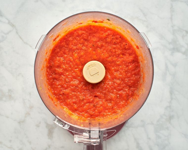 blended veggies in food processor