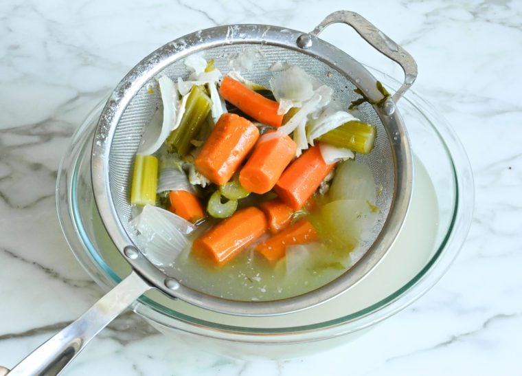 straining the soup