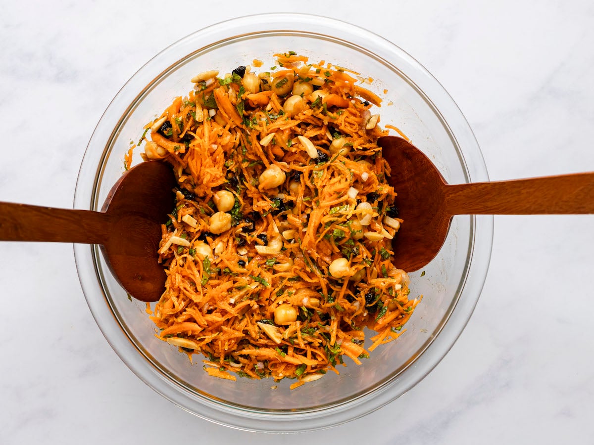 mixed carrot and chickpea salad.