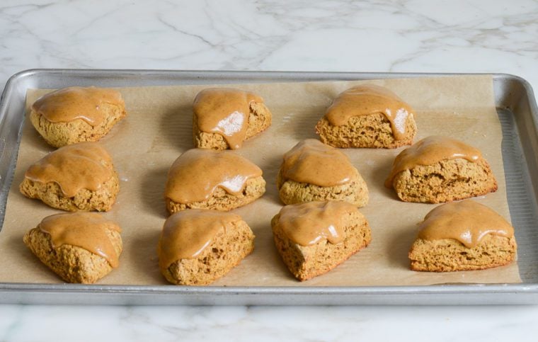 glazed pumpkin scones