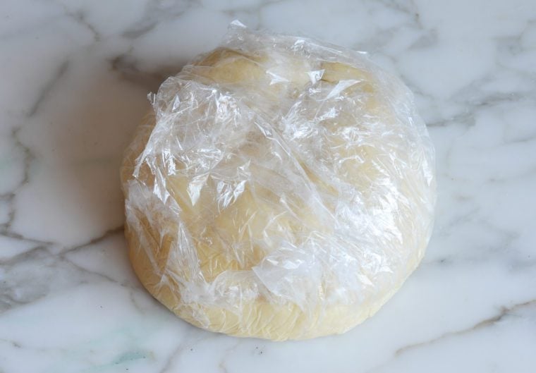 snickerdoodles dough wrapped in plastic