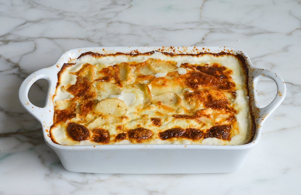 potatoes au gratin fresh out of the oven