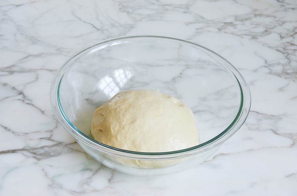 dough in greased bowl