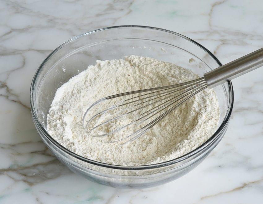Whisk in a bowl of dry ingredients.