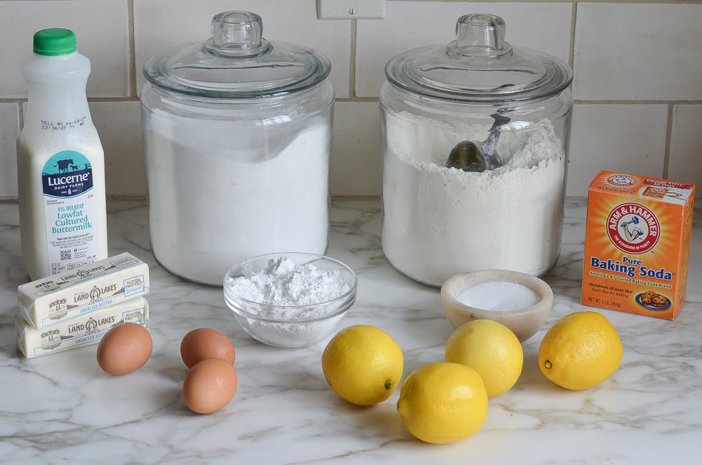 ingredients for lemon pound cake
