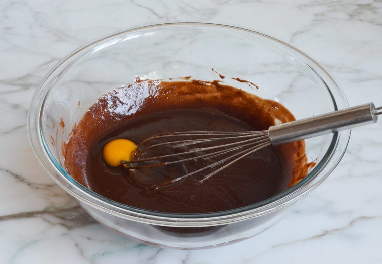 whisking in the eggs