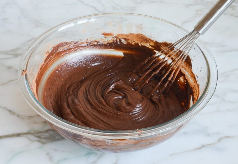 finished chocolate cake batter 