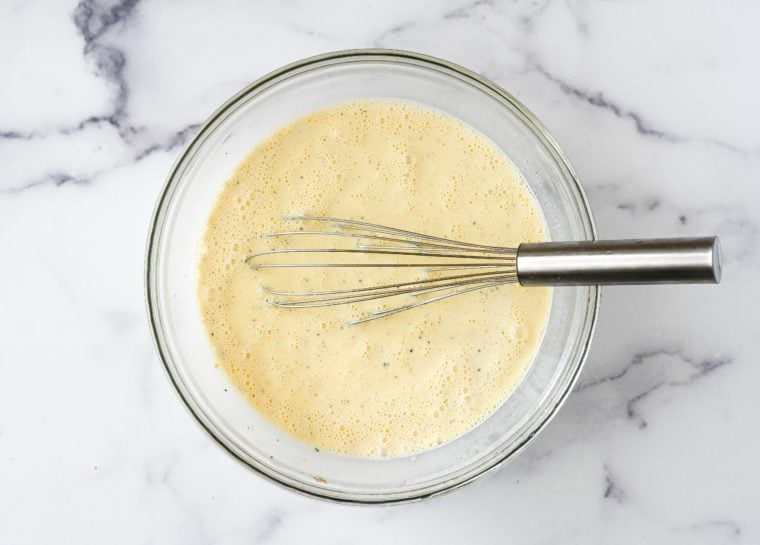 whisked custard mixture