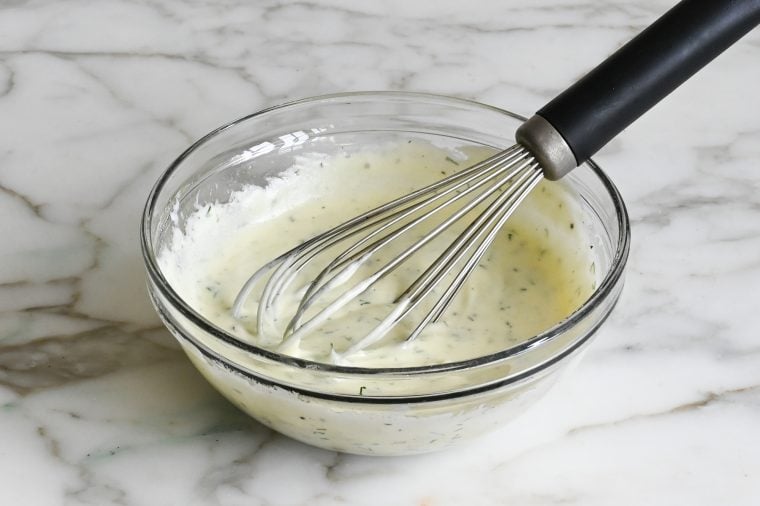 whisked yogurt dressing
