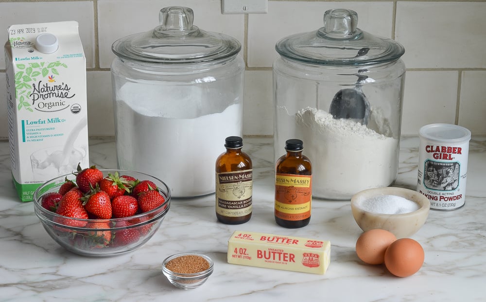 ingredients for strawberry muffins
