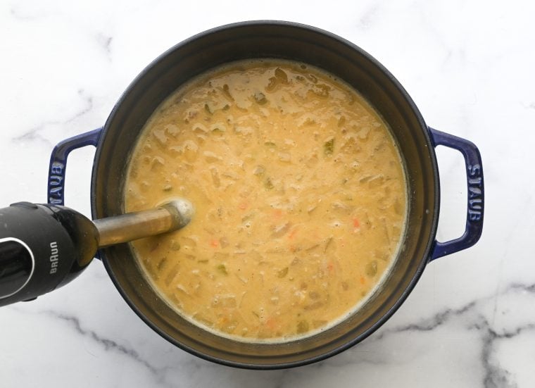 blending the soup