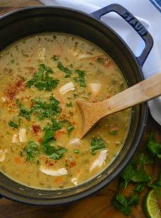 mulligatawny soup in pot.