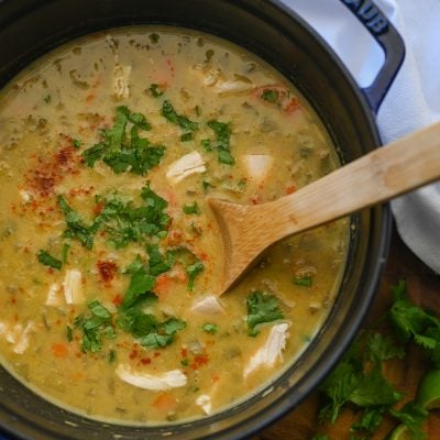 mulligatawny soup in pot.
