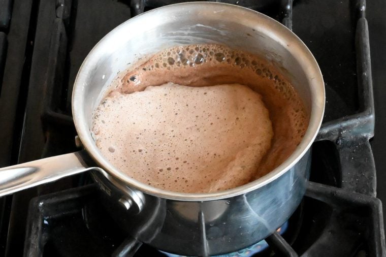 boiling chocolate mixture