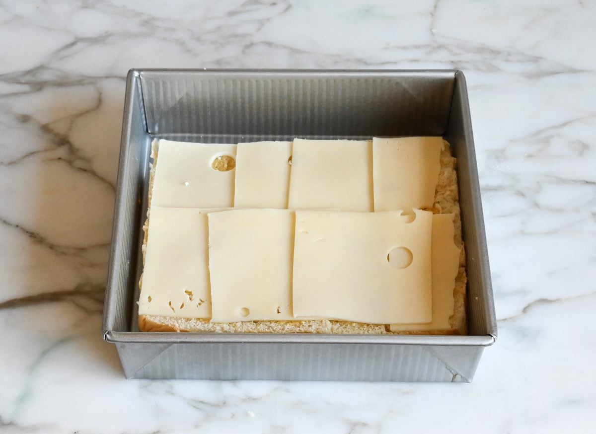 first layer of cheese.