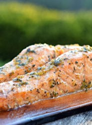 cedar planked salmon