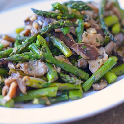 wild mushrooms roasted asparagus