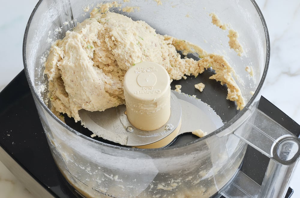 cohesive dough ball in food processor