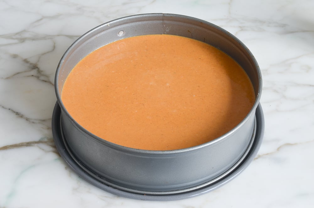 filling poured into pan