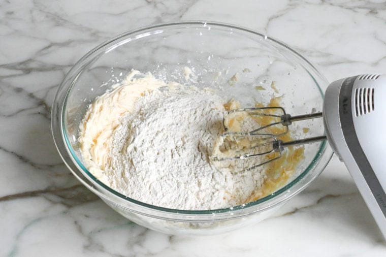 adding the flour to the butter mixture