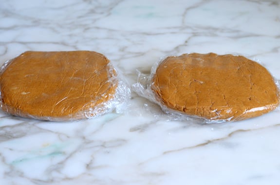 discs of gingerbread cookie dough