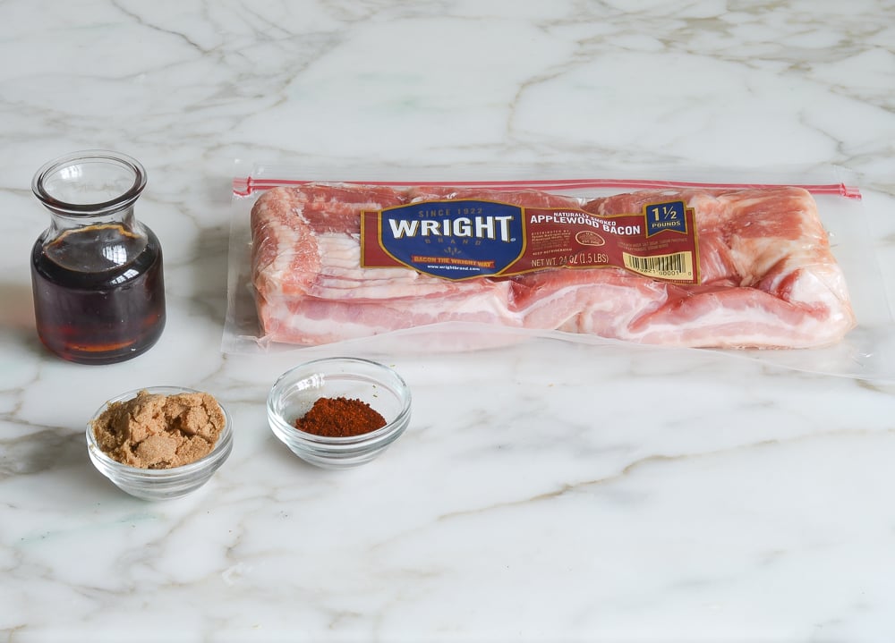 ingredients for candied bacon