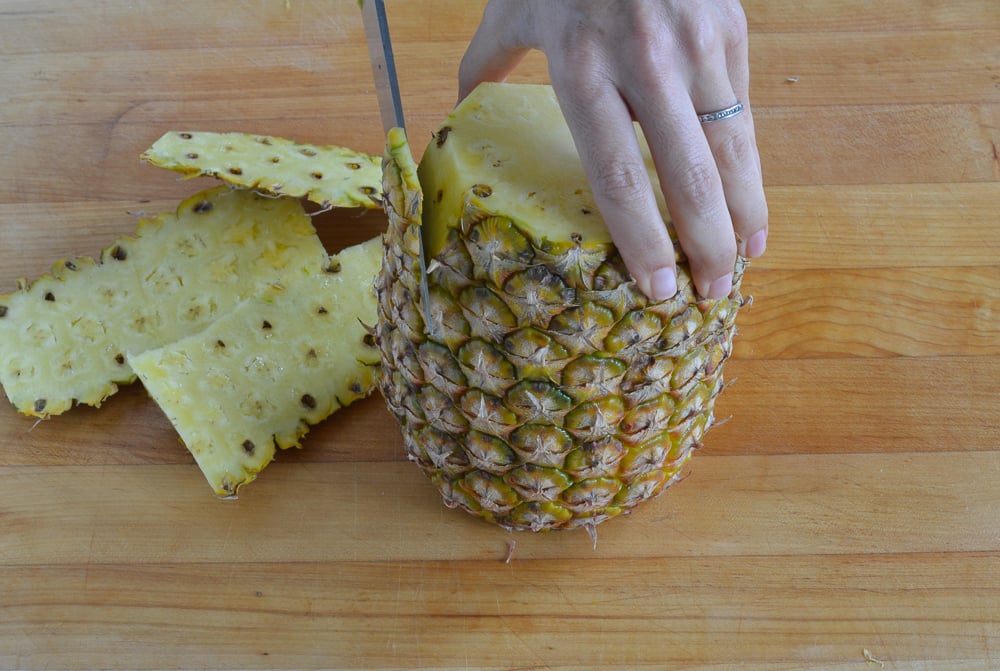 cutting off outer skin