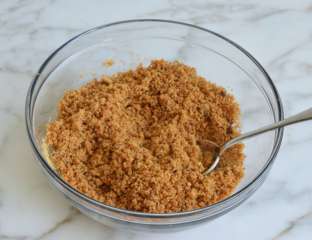 Crust ingredients mixed together in bowl.