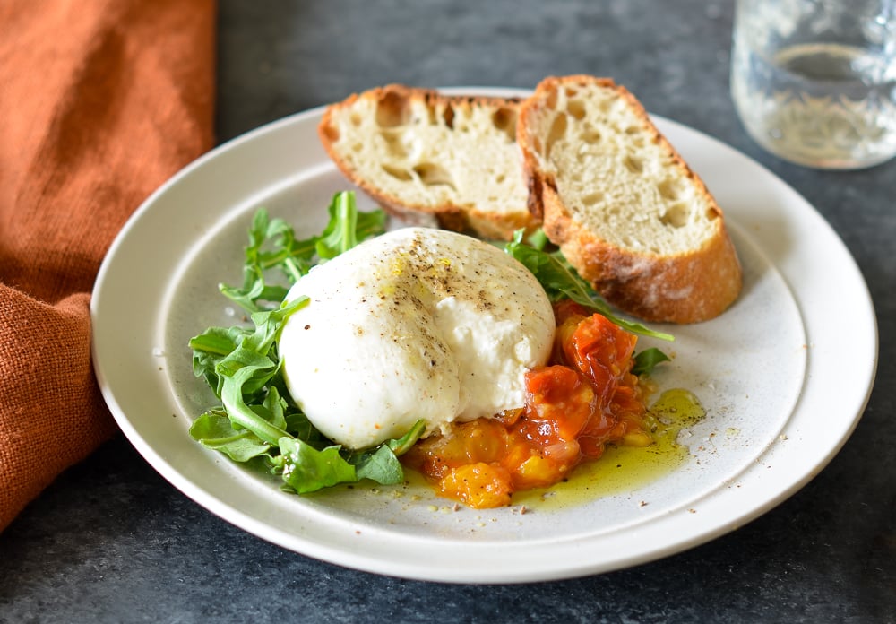 burrata with tomato jam