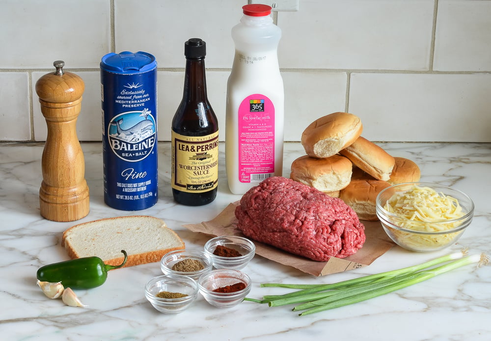 ingredients for cheeseburger sliders