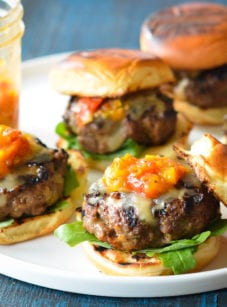 Southwestern sliders on a plate.