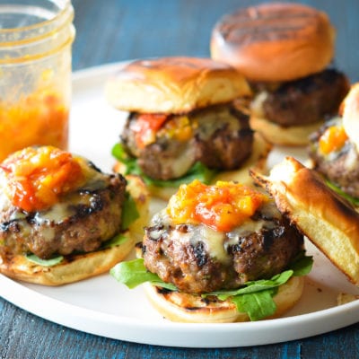 Southwestern sliders on a plate.