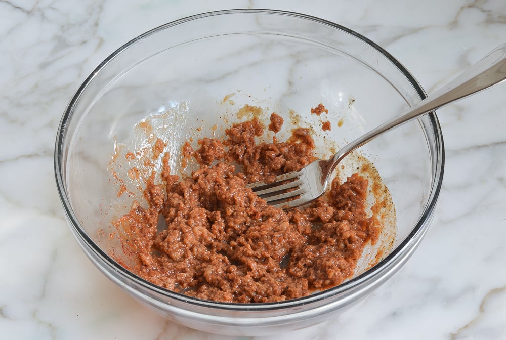 bread and seasoning mashed into a paste 